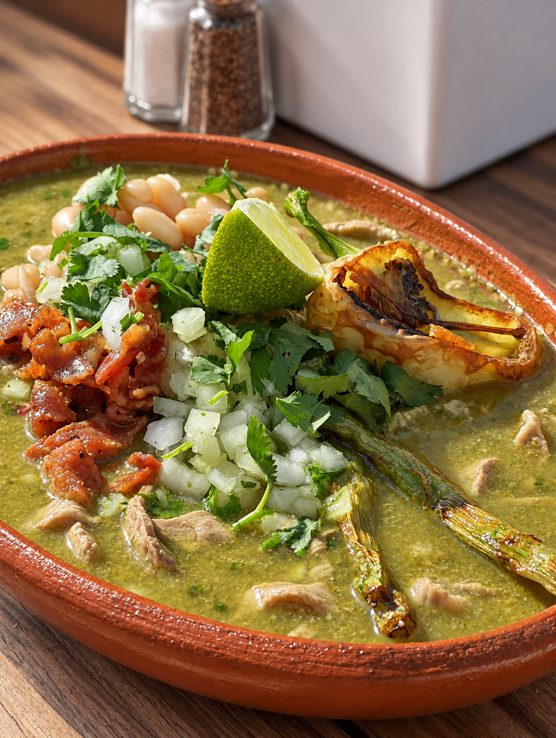 A close view of Felipe’s chile verde