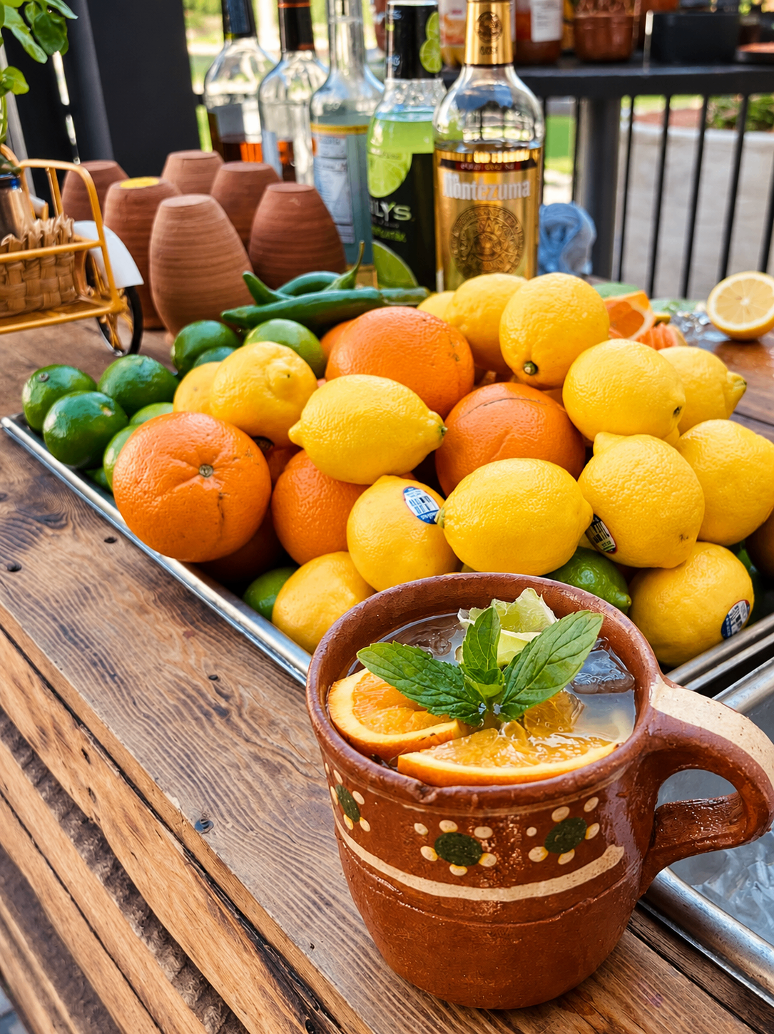 A fresh citrus cocktail prepared at Felipe’s
